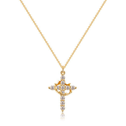 Ava | Luxe Gouden Ketting met Zirkonia Kruis ✨