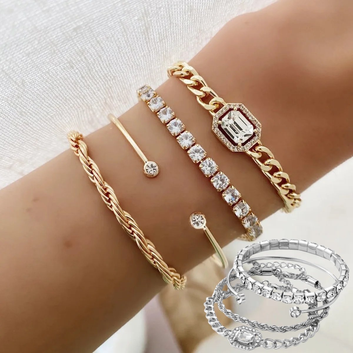 Vintage 4 delige armbandenset