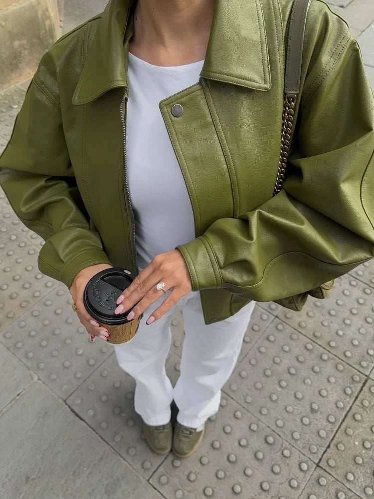 Benelux-fashion|Simone Oversized Leren Jas